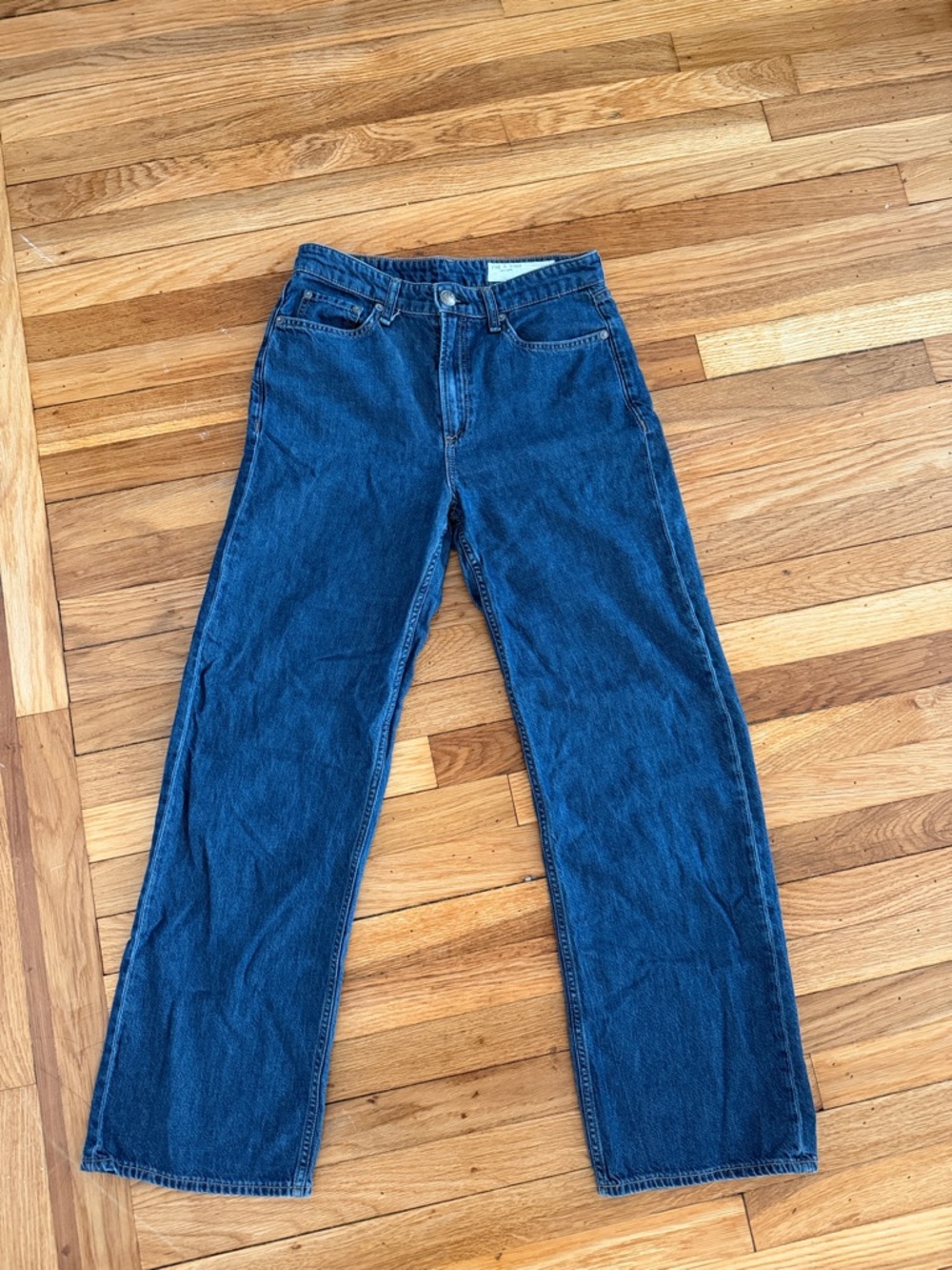 rag & bone Straight Leg Jeans in Deep Blue Denim